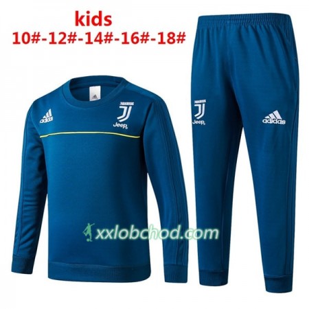 Dětské Juventus Tréninkový Mikina Soupravy 2017-18 Modrá